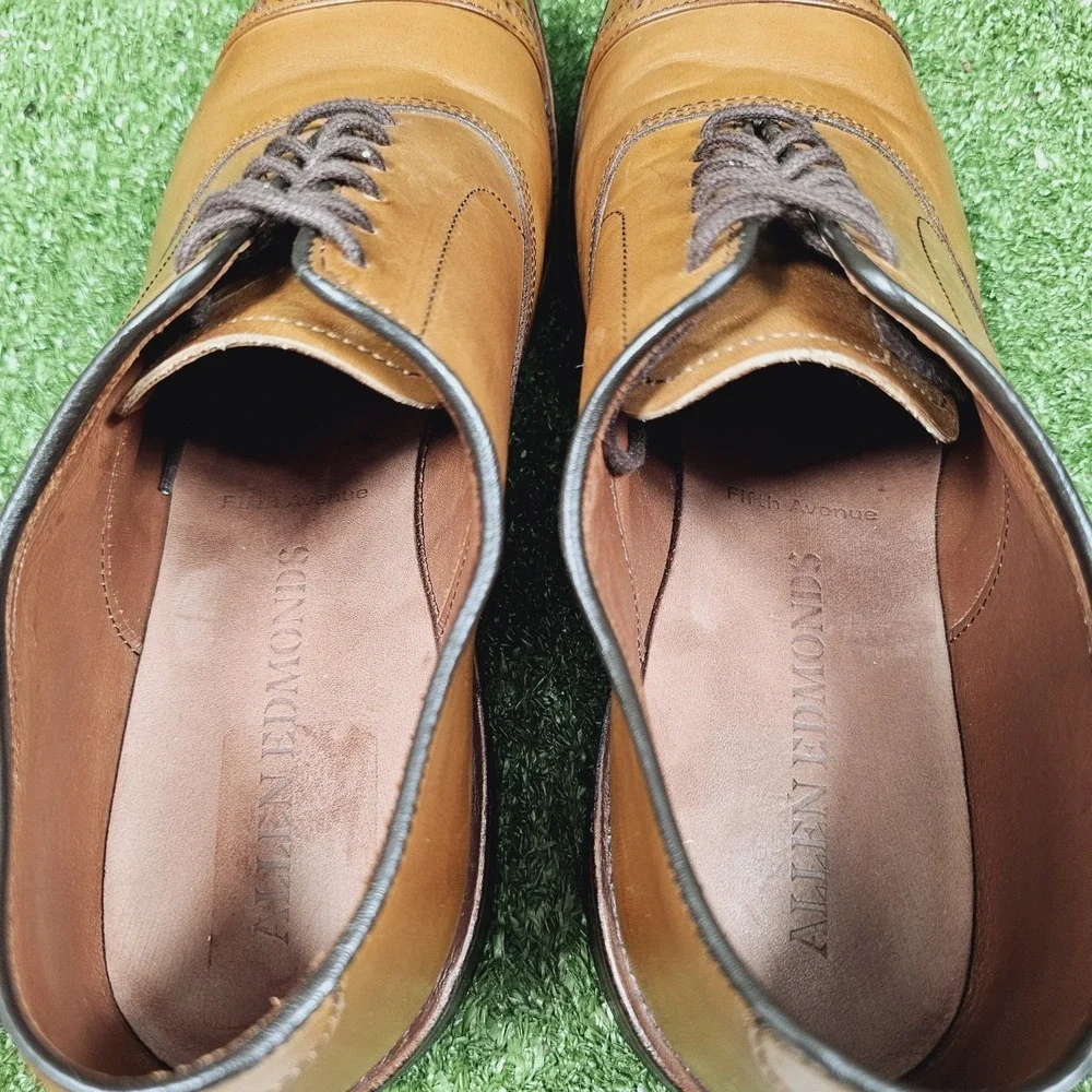Allen Edmonds Dainite Fifth Avenue Walnut Brown Cap-Toe Dress Shoes Mens‎ 10.5 D